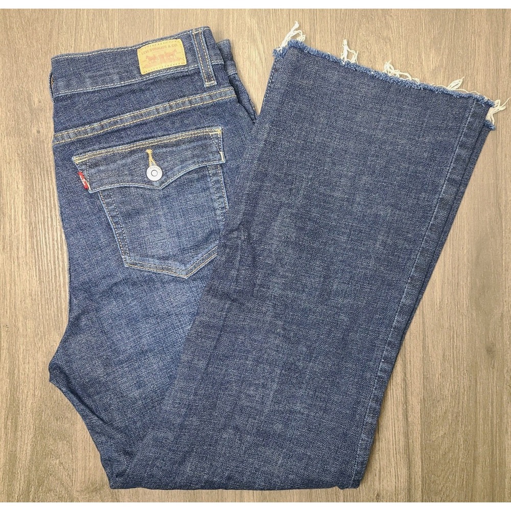 Levi's 512 Perfectly Slimming Bootcut Jeans 14 Short Dark Wash Flap Pockets
